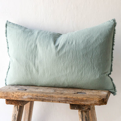 Oblong Linen Cotton Cushion Cover - Celadon