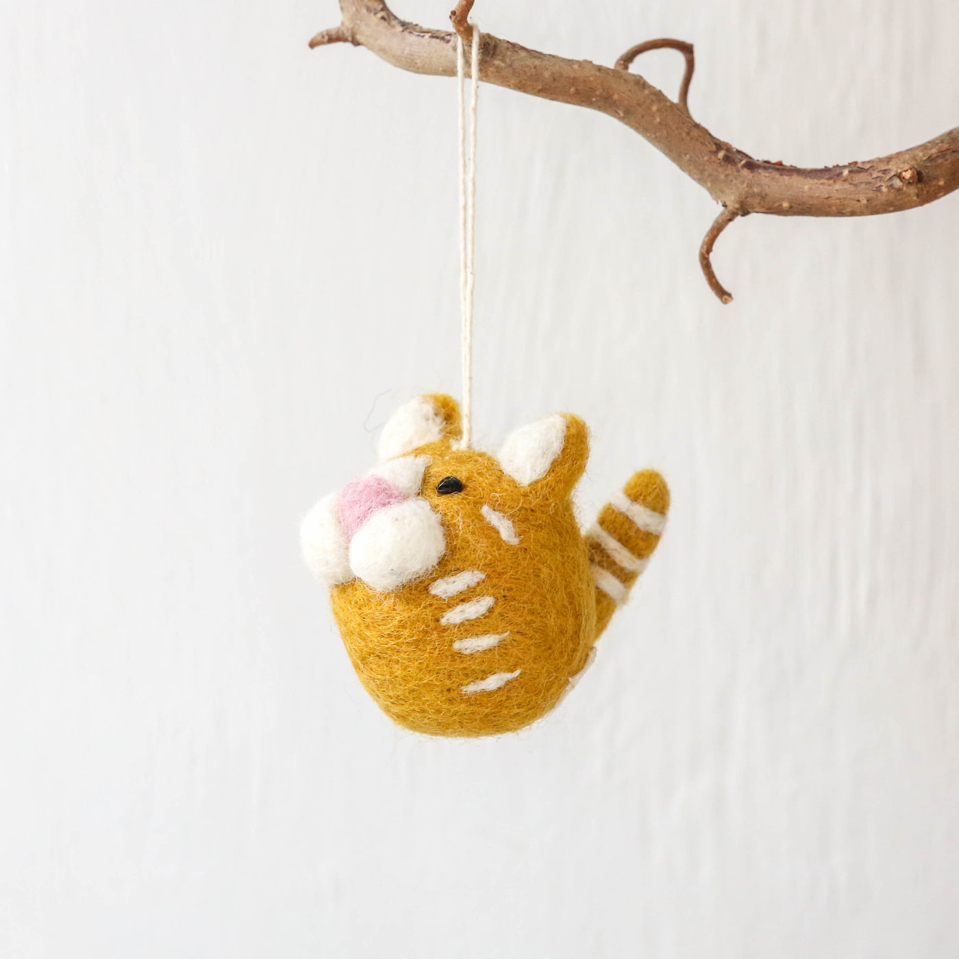 Felt Cat Hanging Decoration - Ginger