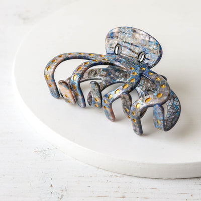 Blue Octopus Claw Hair Clip