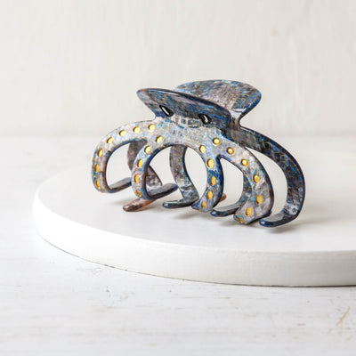 Blue Octopus Claw Hair Clip