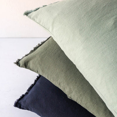 Oblong Linen Cotton Cushion Cover - Celadon