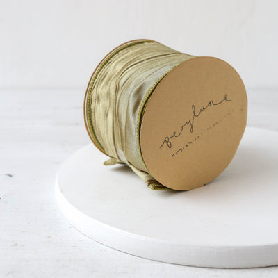 10m Roll of Wired Crushed Satin Ribbon