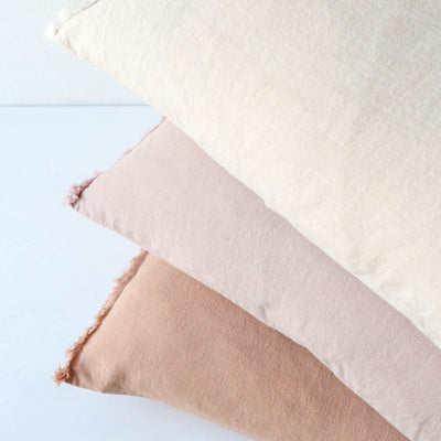 Oblong Linen Cotton Cushion Cover - Pink