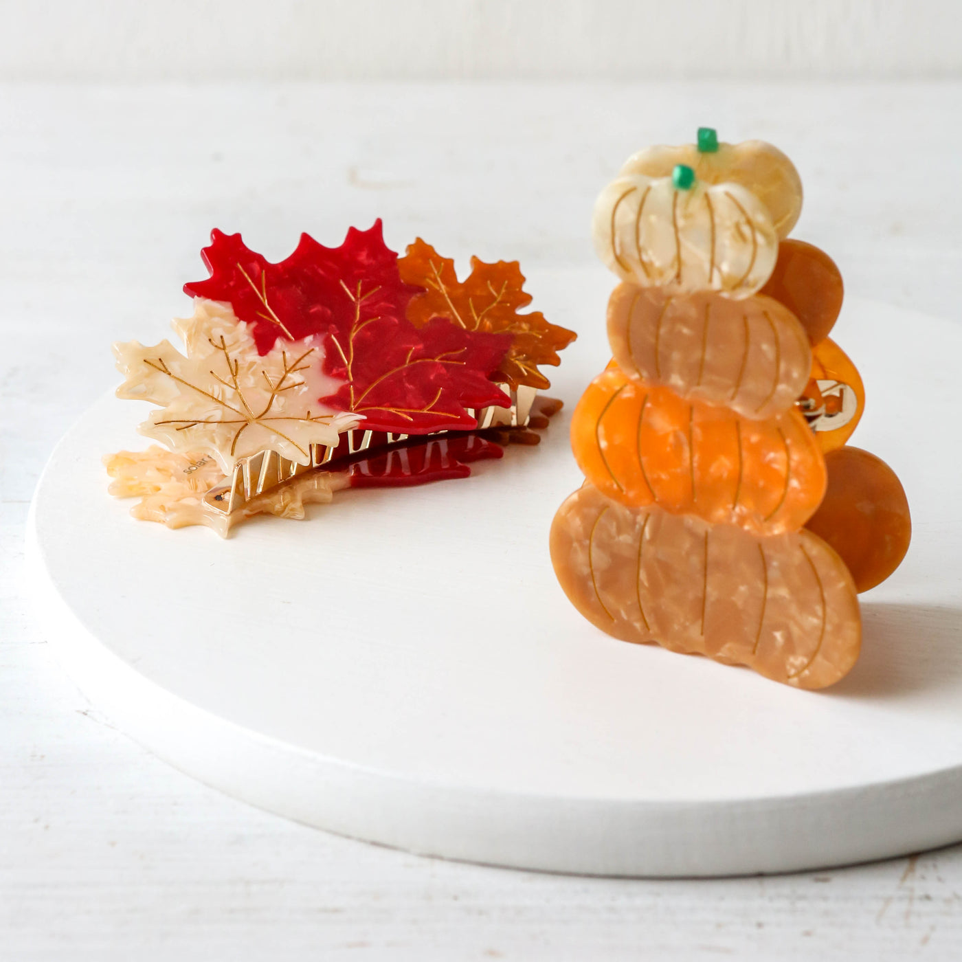 Pumpkin Stack Claw Hair Clip