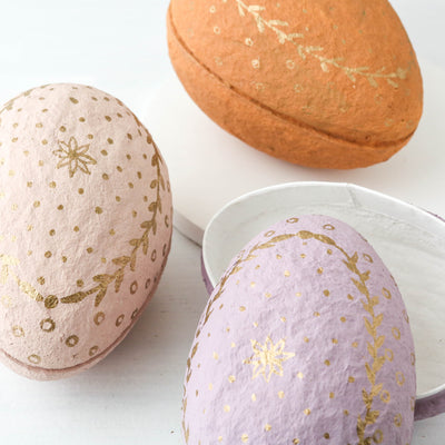 Cotton Mache Easter Egg Box - Large