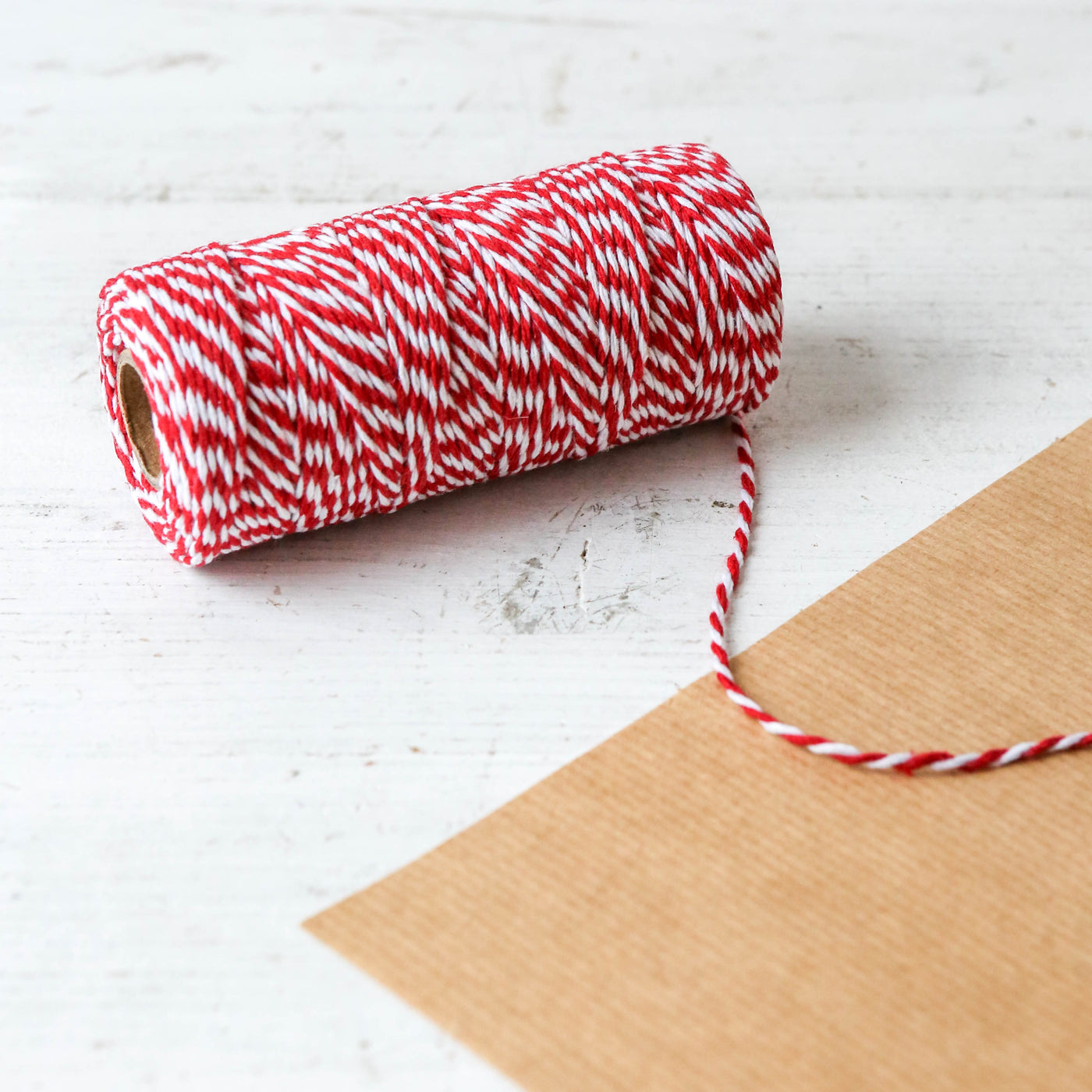 100m Red and White Striped String