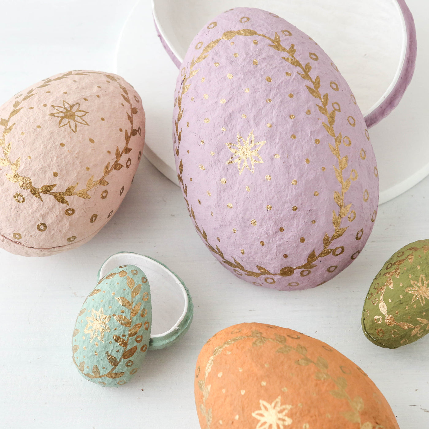 Cotton Mache Easter Egg Box - Large