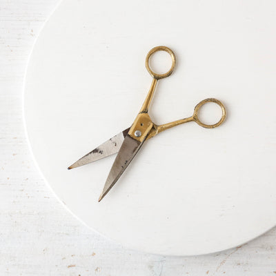 Rustic Brass Handled Scissors