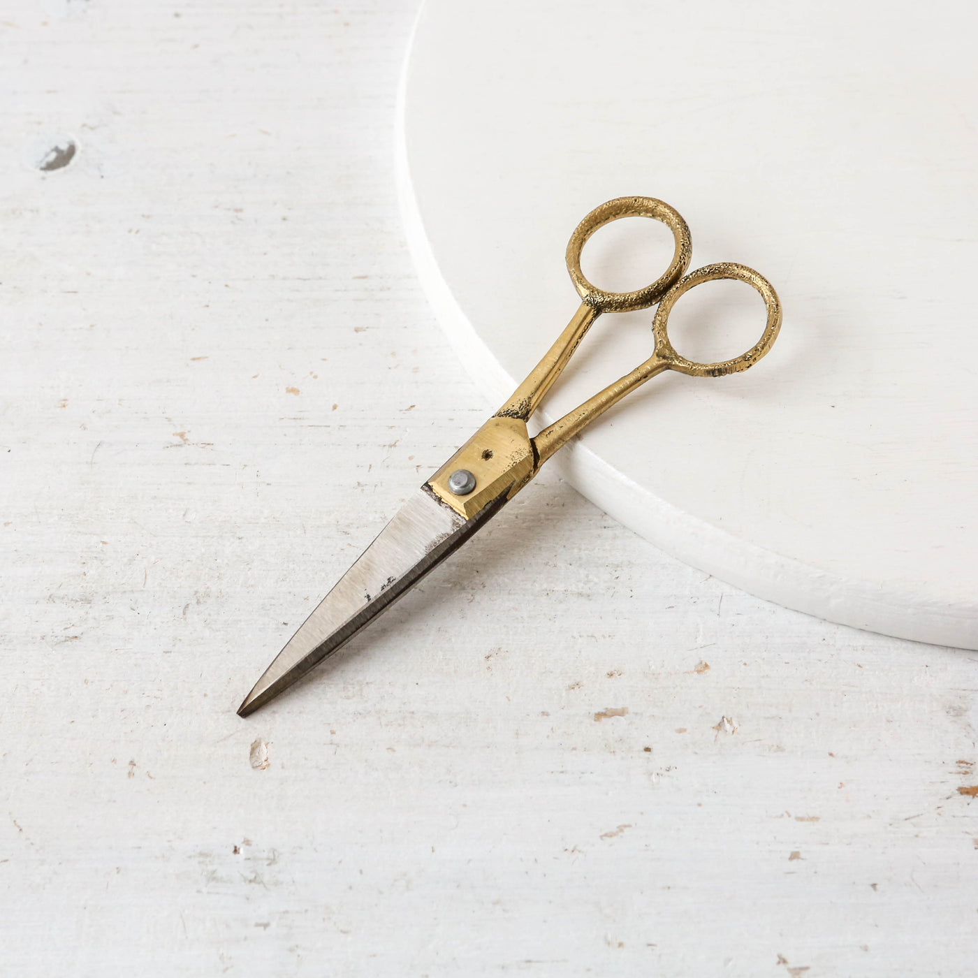 Rustic Brass Handled Scissors