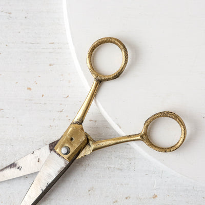 Rustic Brass Handled Scissors