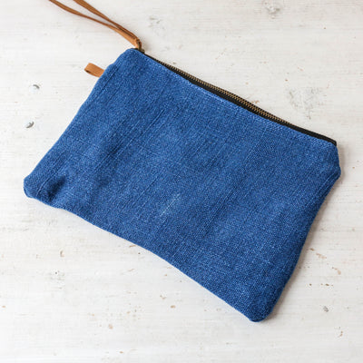 Soft Jute Pouch with Zip Pull