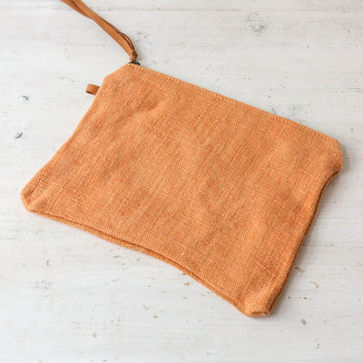 Soft Jute Pouch with Zip Pull