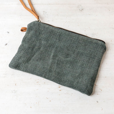 Soft Jute Pouch with Zip Pull