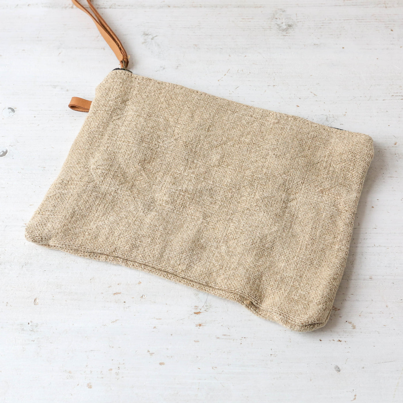 Soft Jute Pouch with Zip Pull