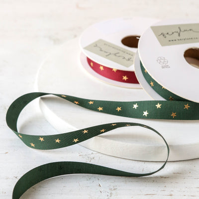 Gold Star Grosgrain Ribbon - 20m Roll