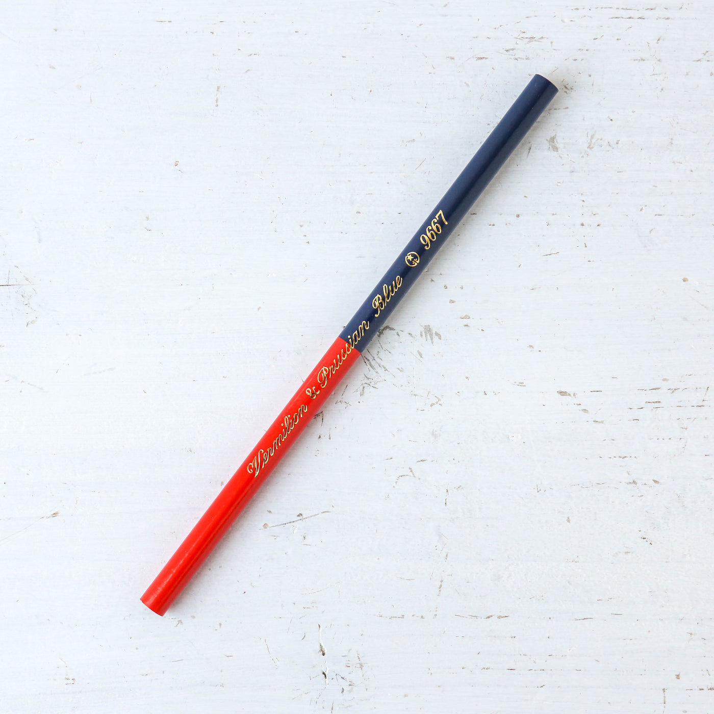 Kita-Boshi Box of 12 Vermillion and Prussian Blue Dual Ended Pencils