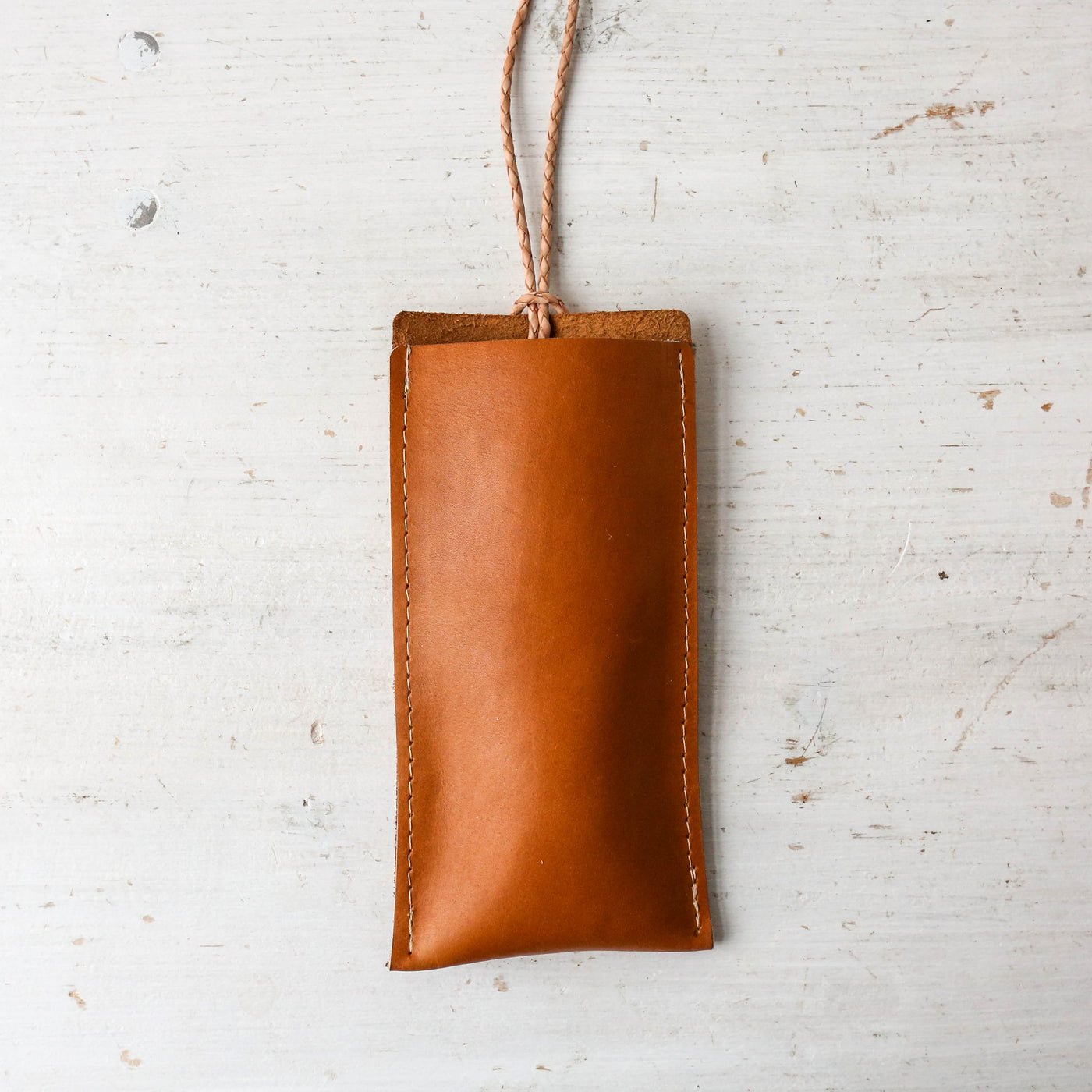 Hand Made Corded Leather Glasses Case