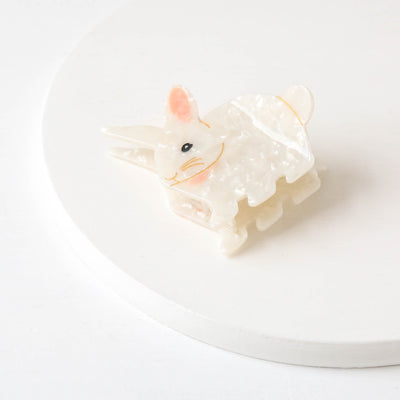 Hand Painted Cellulose Hair Claw - Bunny Rabbit