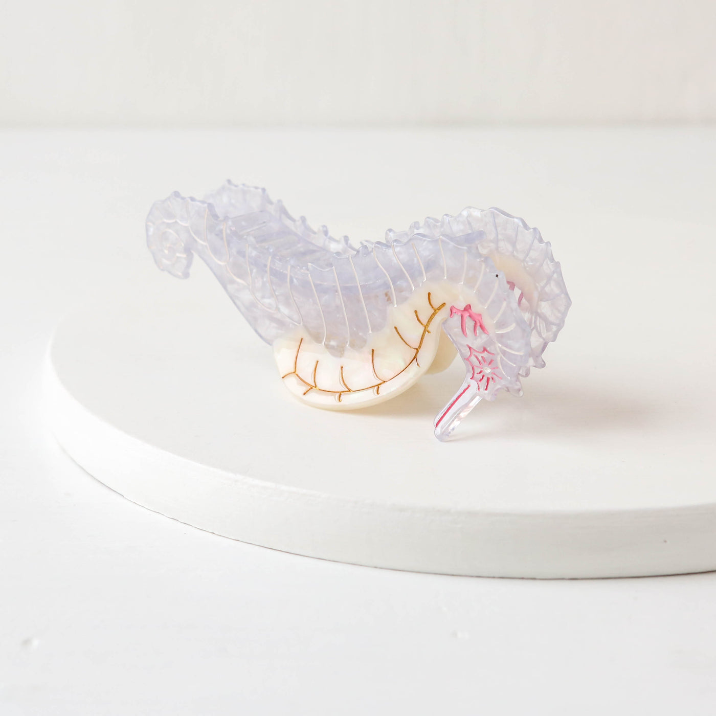 Hand Painted Cellulose Hair Claw - Seahorse