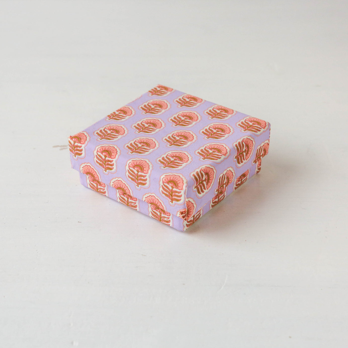 Square Flat Covered Box in Anima Sorbet - Small