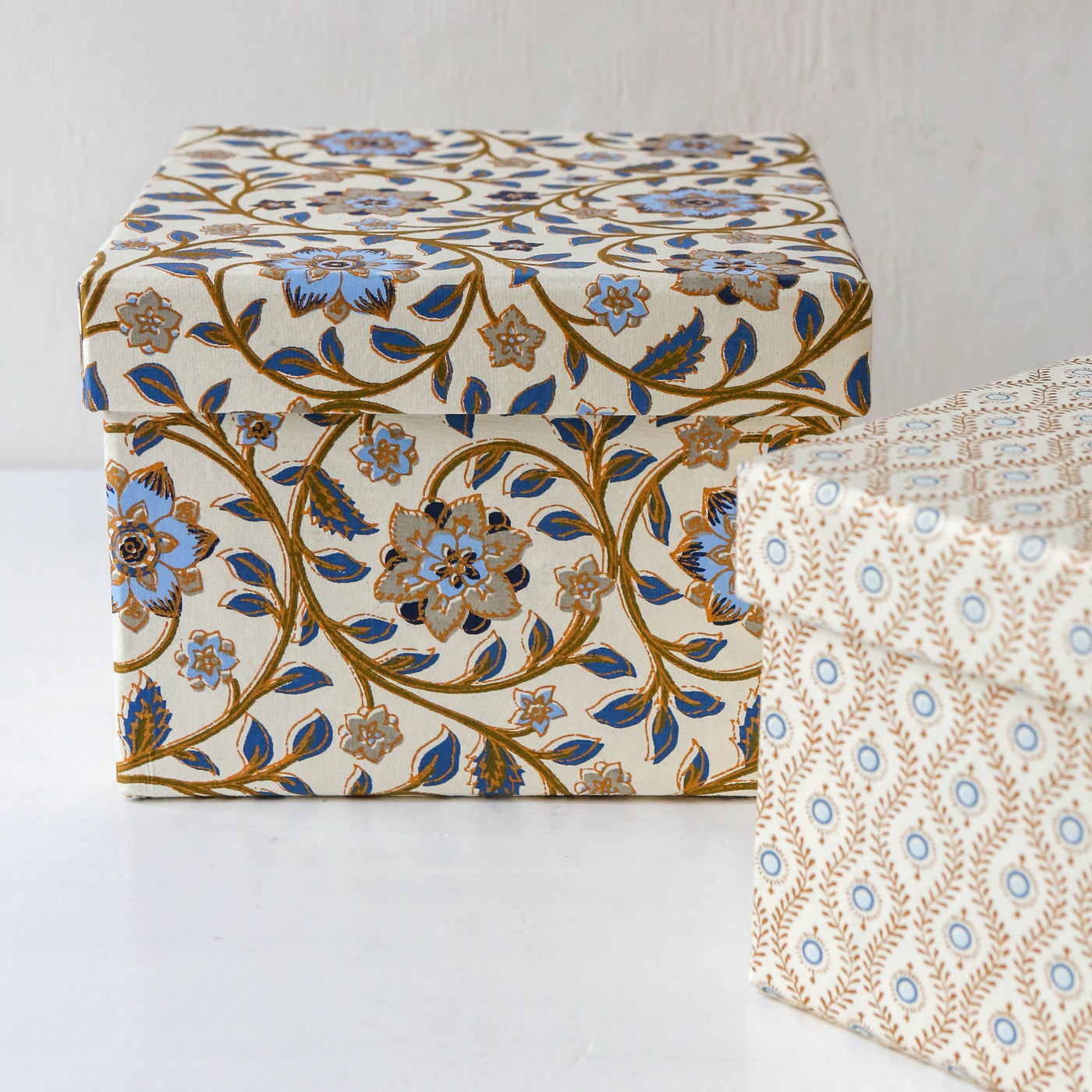 Cubic Covered Storage Box in Roja Topaz - Medium