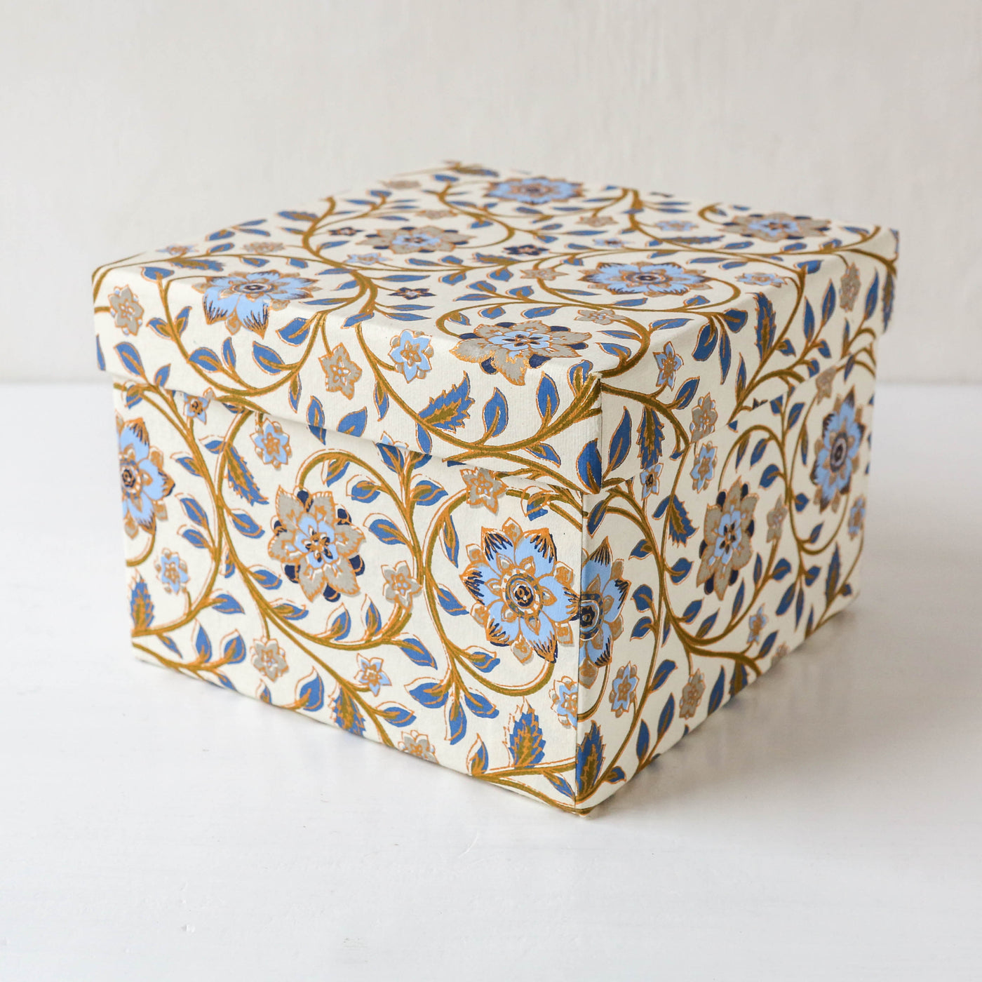 Cubic Covered Storage Box in Roja Topaz - Medium