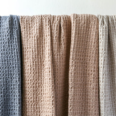 260cm Waffle Cotton Throw - Natural