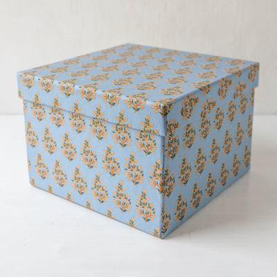 Cubic Covered Storage Box in Roja Riviera - Large