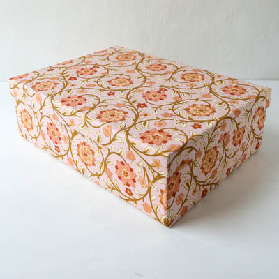 Squat Covered Box in Roja Sorbet - Extra Large