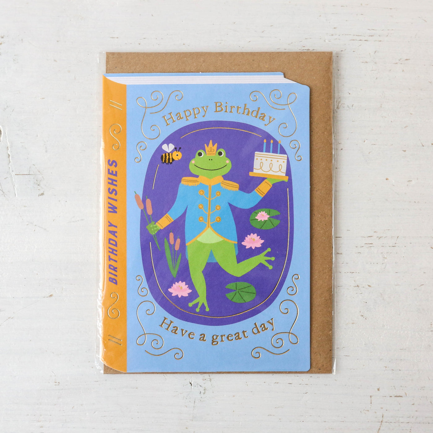 Frog Book Cover Birthday Card