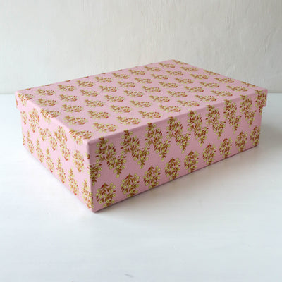 Squat Covered Box in Roja Sorbet - Large