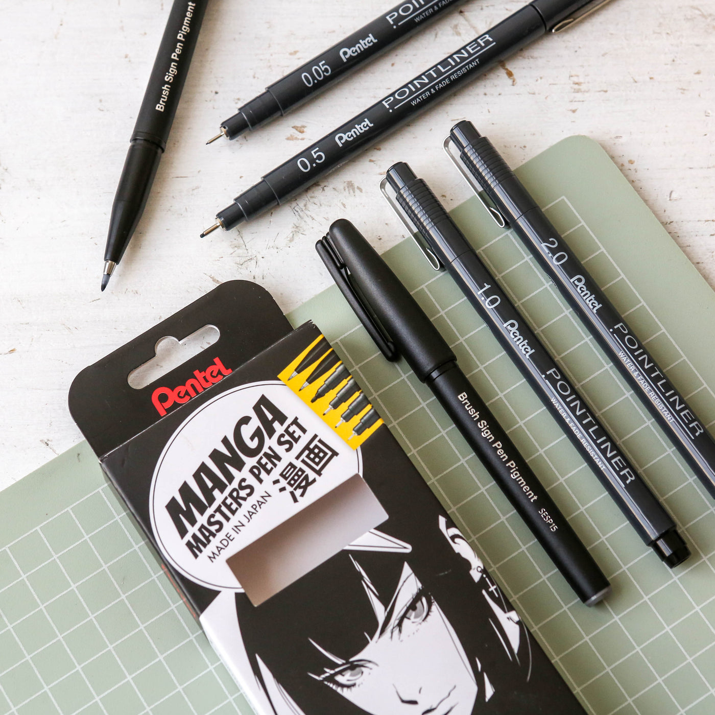 Pentel Manga Arts Pen Set of 6