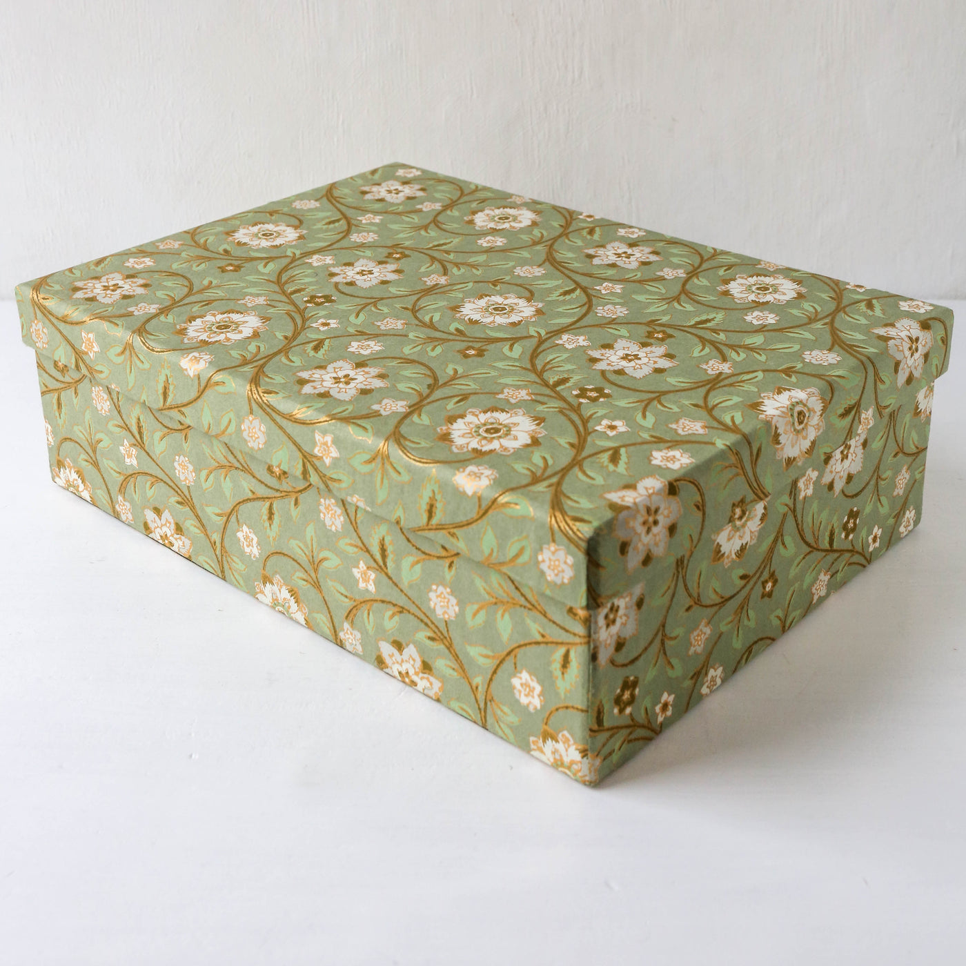 Squat Covered Box in Roja Ivy - Extra Large