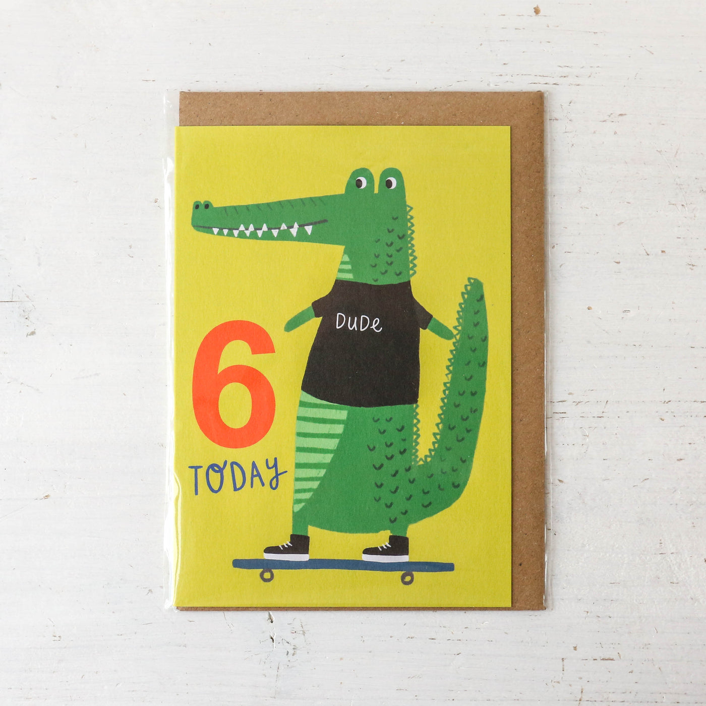 Age 6 Crocodile Birthday Card