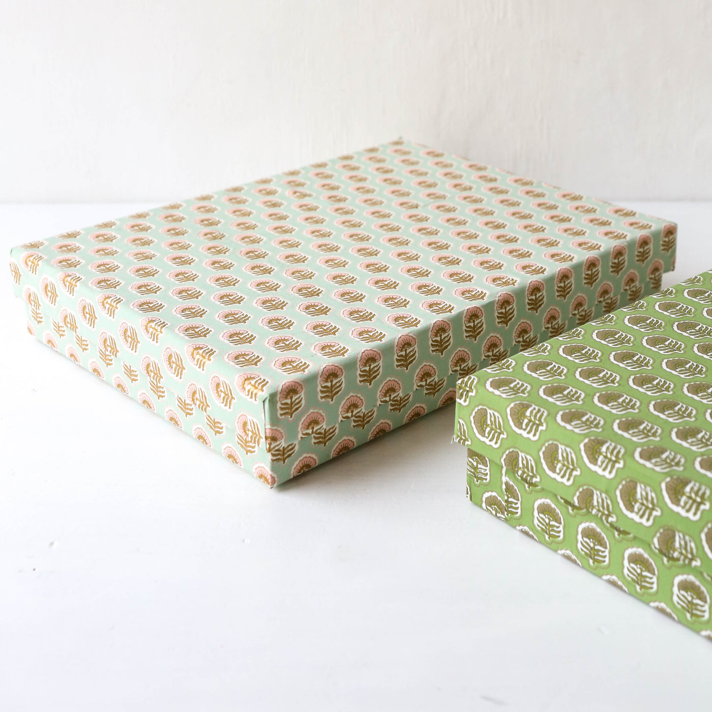 A4 Flat Covered Box in Anima Sage - Small