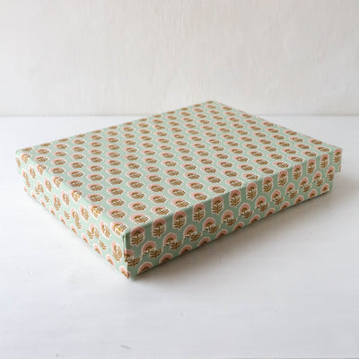 A4 Flat Covered Box in Anima Sage - Small