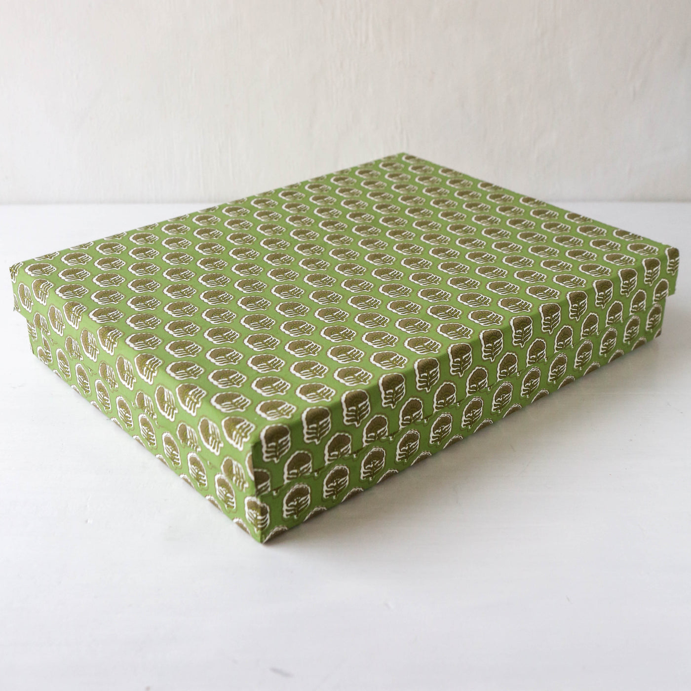 A4 Flat Covered Box in Anima Sage - Large