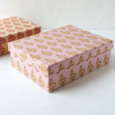 Squat Covered Box in Samira Sorbet - Medium