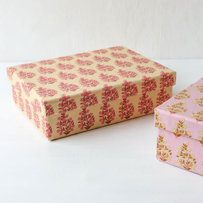 Squat Covered Box in Samira Sorbet - Small