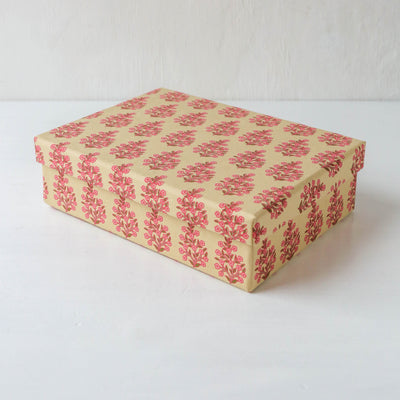 Squat Covered Box in Samira Sorbet - Small