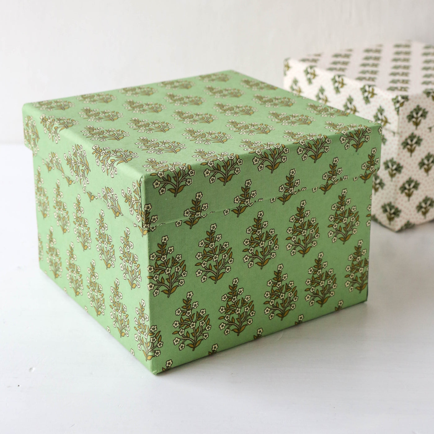 Cubic Covered Storage Box in Samira Ming - Medium