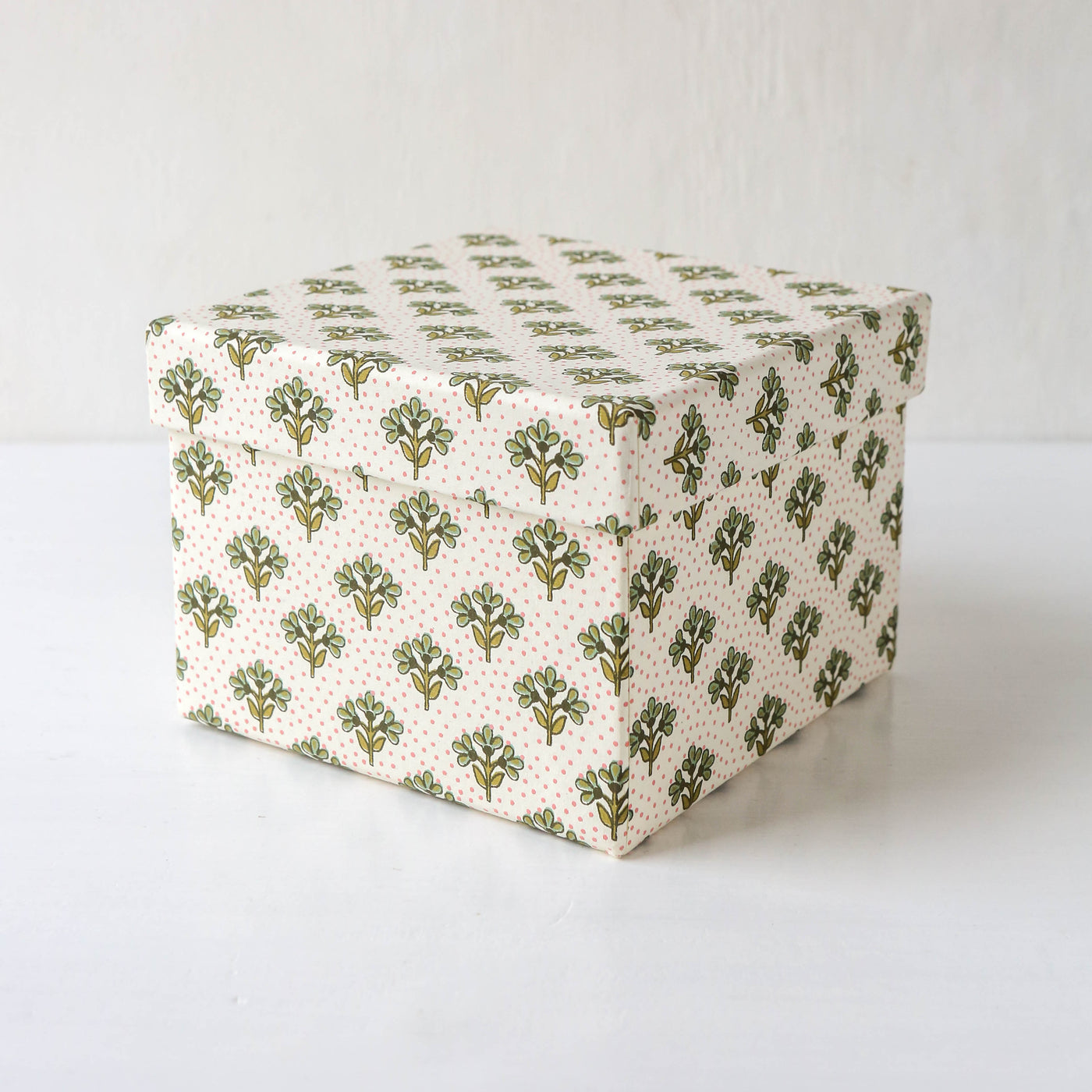 Cubic Covered Storage Box in Samira Ming - Small