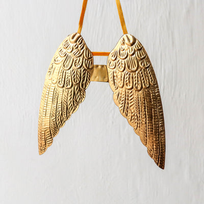 Pair of Wings Decoration - Pressed Antique Brass