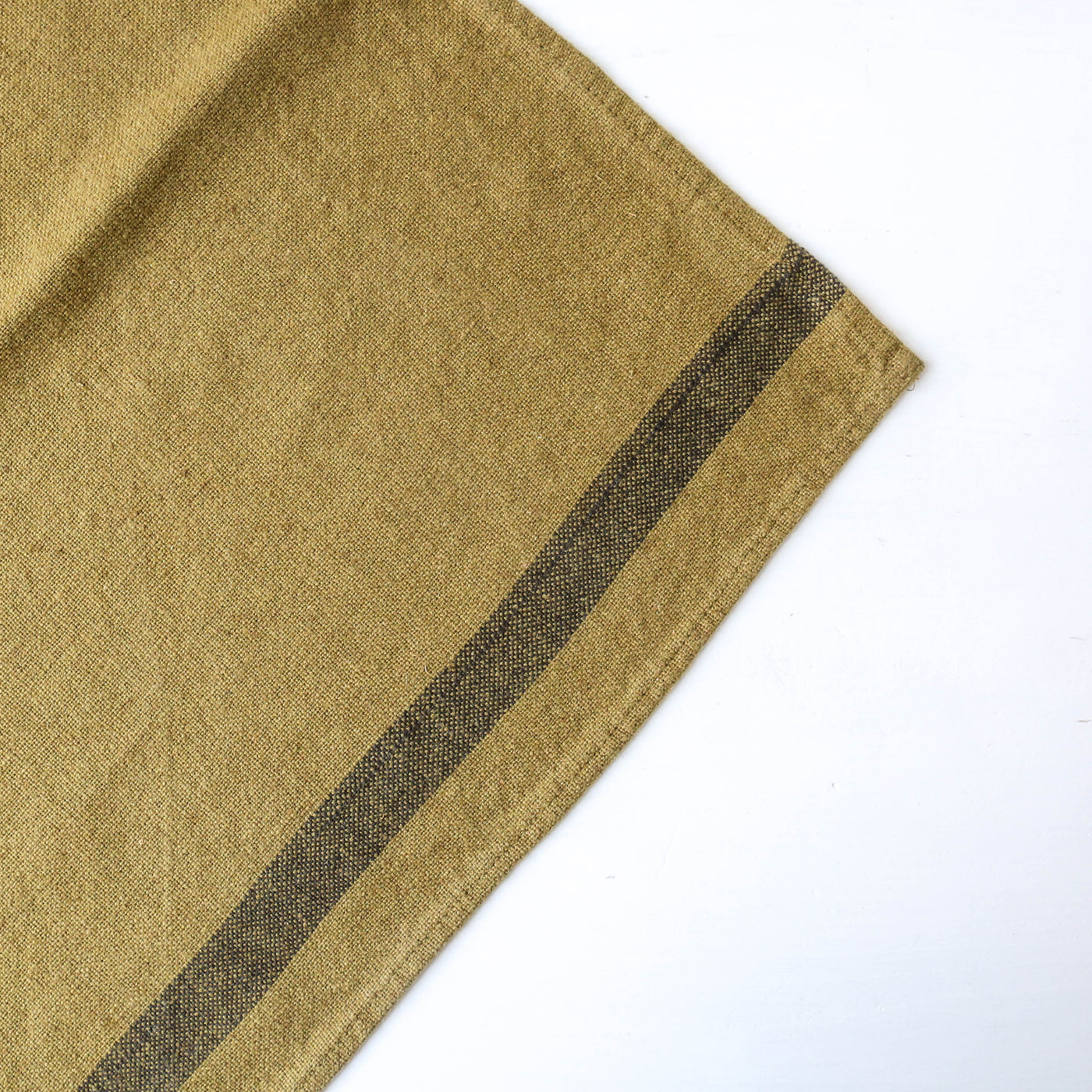 Linen Cotton Stripe Tea Towel - Olive