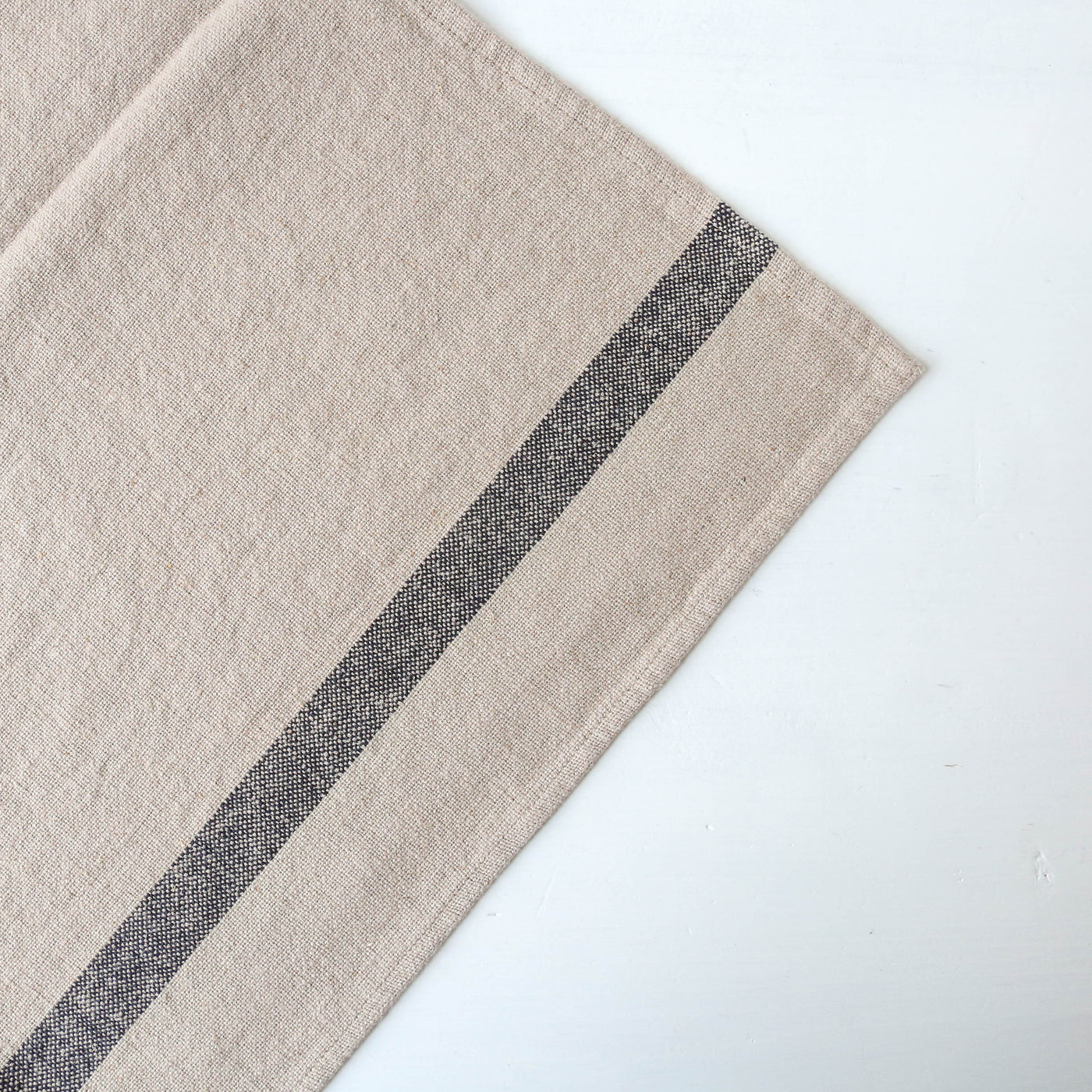 Linen Cotton Stripe Tea Towel - Natural