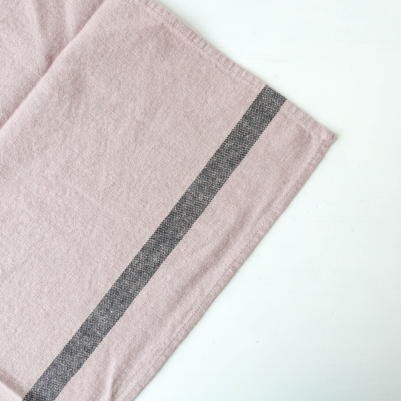 Linen Cotton Stripe Tea Towel - Pink