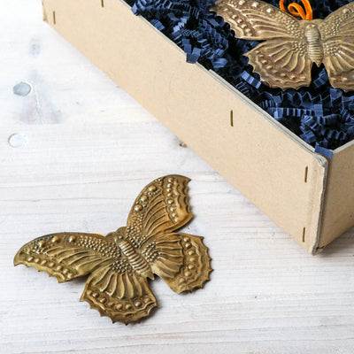 Butterfly Decoration - Pressed Antique Brass