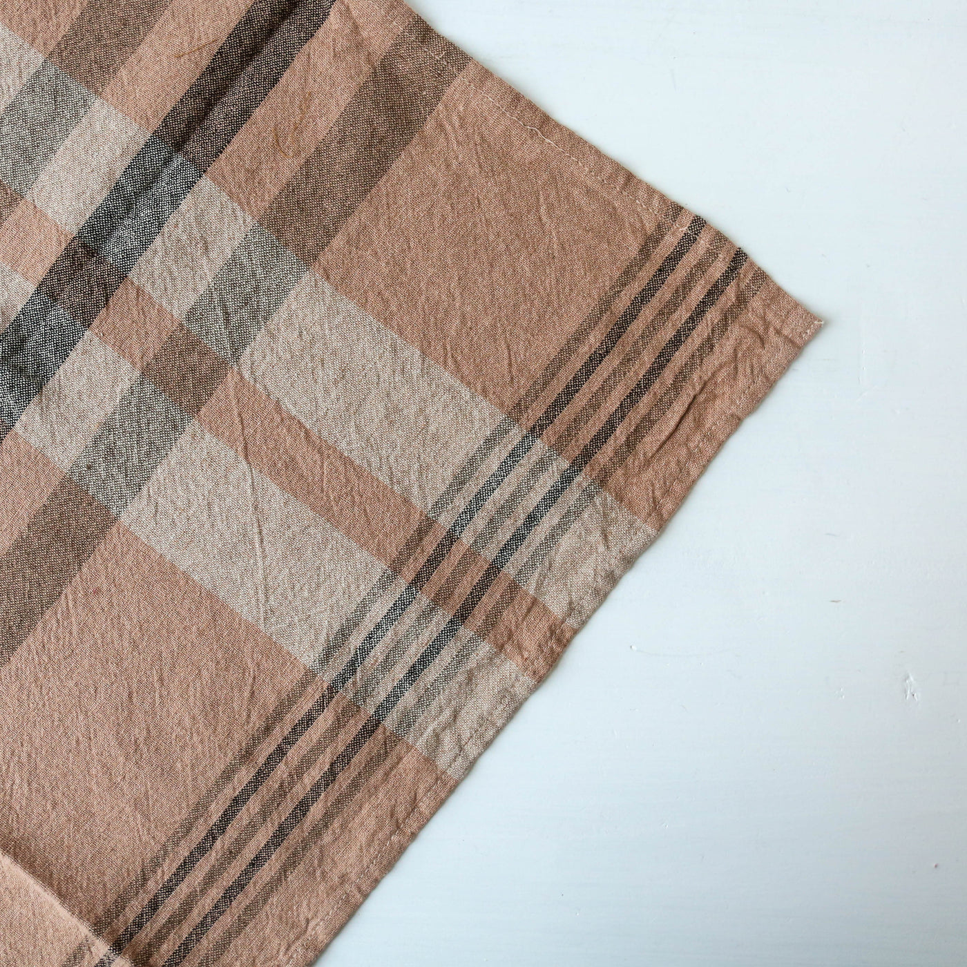 Linen Cotton Aalborg Check Tea Towel - Cinnamon