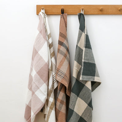 Linen Cotton Aalborg Check Tea Towel - Cinnamon