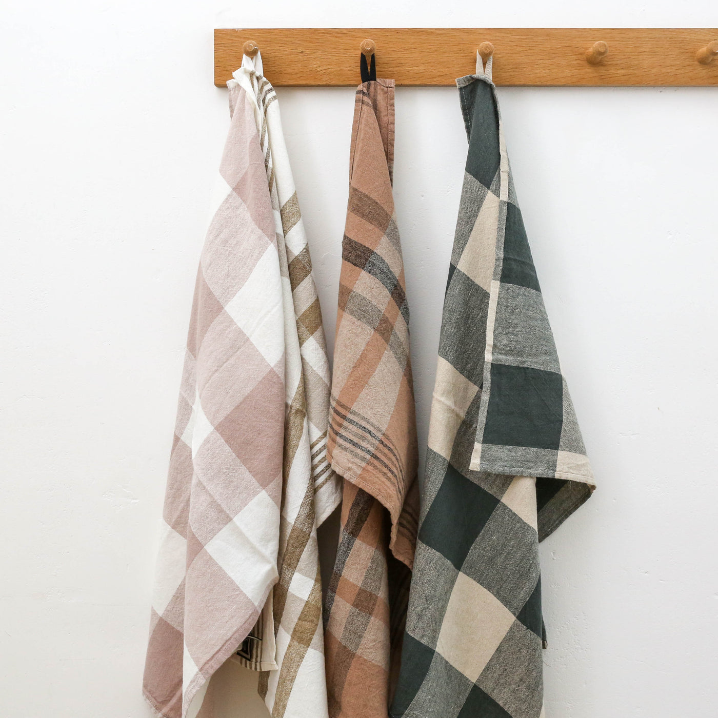 Linen Cotton Aalborg Check Tea Towel - Tabac